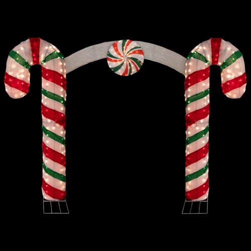 Northlight 7' Lighted Double Candy Cane Archway Outdoor Christmas